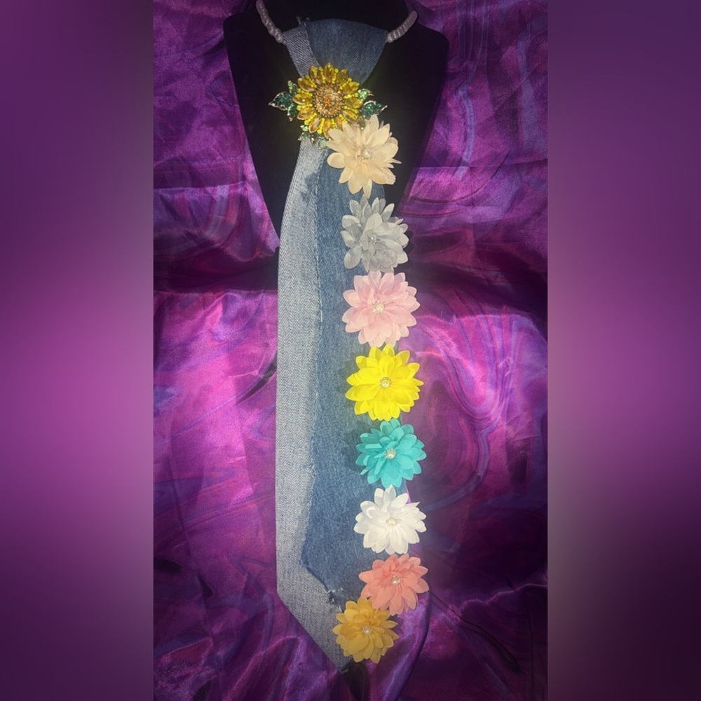 Blue jean tie